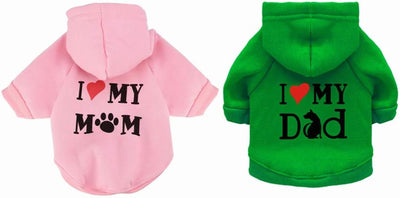 Dog Hoodie 2Pcs Pet Clothes Cat Dogs Sweatshirts Sweater Apparel Cute Printed Hooded Outfit Coat Jacket